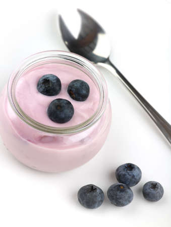 Yogurt pot with blueberry complimentの写真素材