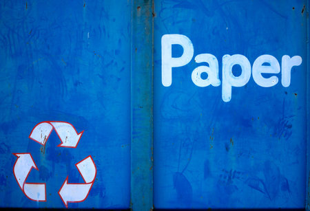 Grungy waste Paper Recycler binの写真素材