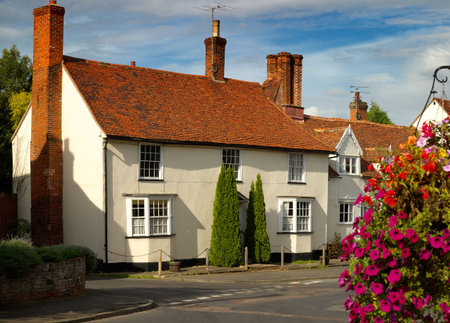Beautiful Old village house in summerの写真素材