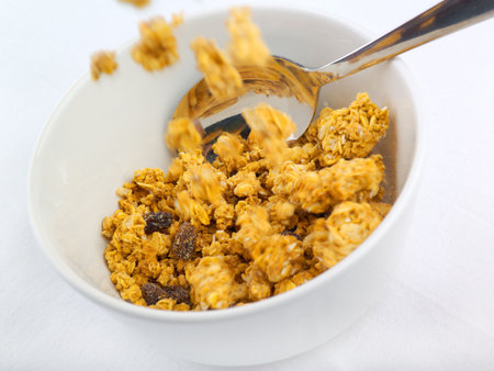 Breakfast fruit and nut clustersの写真素材