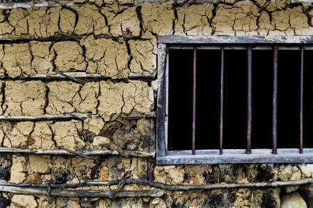 Old abandoned house in a field in Colombia. To the surroundings of La Cocha Lagoon, El Encano - Narino, Colombia. You will find this abandoned house with its own charm, with broken walls and lots ofの写真素材