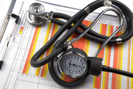 Medical forms with stethoscope