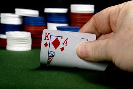 Ace - King at poker (From a series of poker starting handsの写真素材