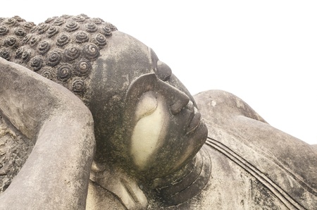 Statue of Buddha on white backgroundの写真素材