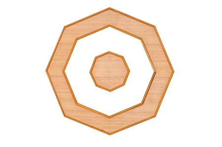 Eight-square wooden,isolated on white backgroundの写真素材