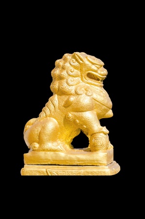Chinese Lion on black background の写真素材