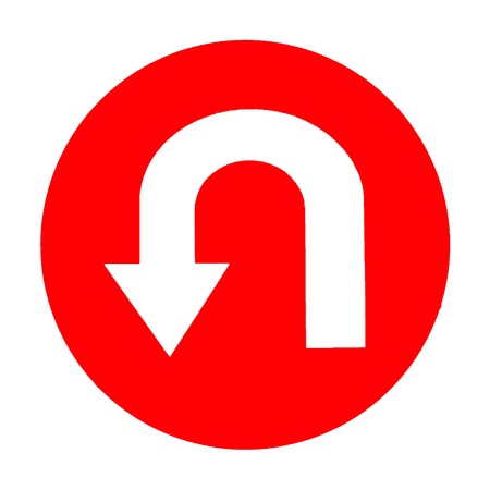 U Turn Sign の写真素材