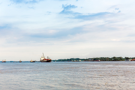 General cargo Ships on the waterの写真素材