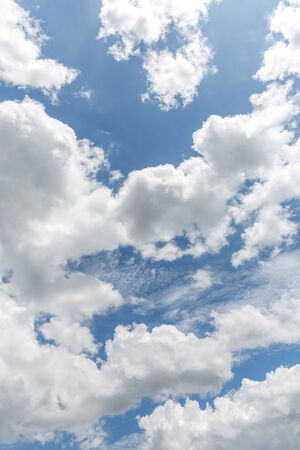 blue sky background with tiny cloudsの写真素材