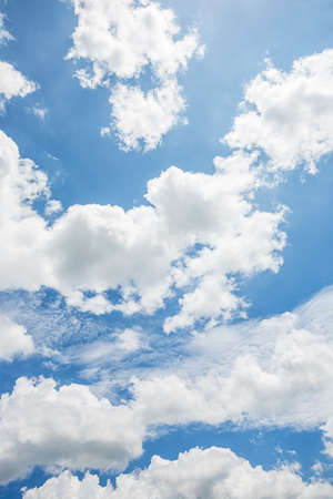 blue sky background with tiny cloudsの写真素材
