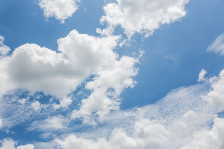 blue sky background with tiny cloudsの写真素材