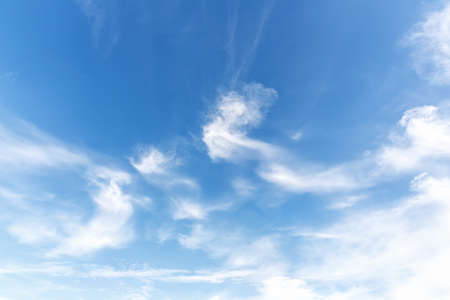 blue sky background with tiny cloudsの写真素材