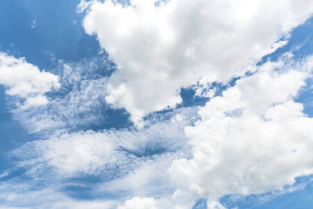 blue sky background with tiny cloudsの写真素材