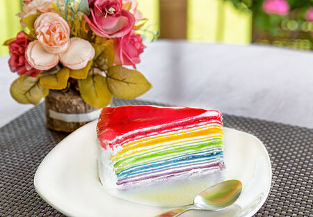 Crepe Cake Rainbowの写真素材
