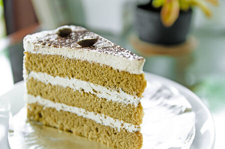 Coffee Cake with cocoa and coffee beans, Coffee Cakeの写真素材