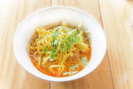 Thai Northern style curry soup with noodle