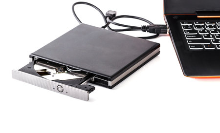 USB cable port attach on computer notebook