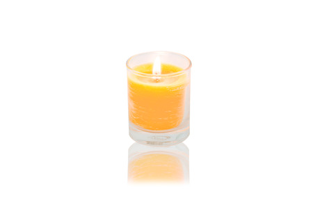 beautiful candles on white backgroundの写真素材