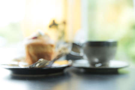 Blurred background : Coffee blur backgroundの写真素材