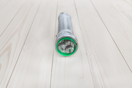 classic aluminium torch flashlightの写真素材