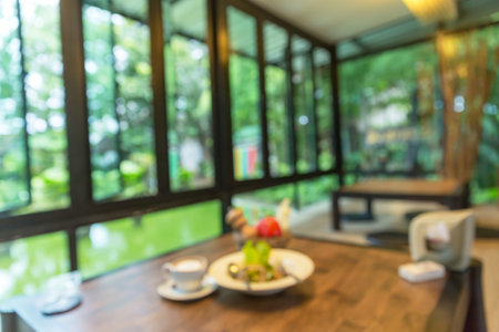 Coffee shop blur backgroundの写真素材