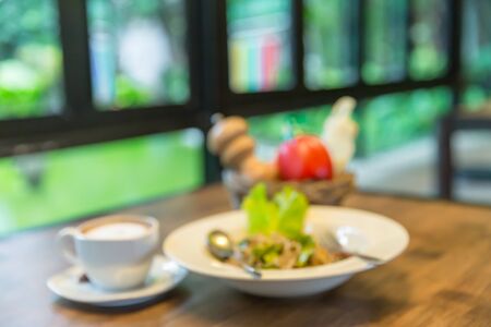 Coffee shop blur backgroundの写真素材