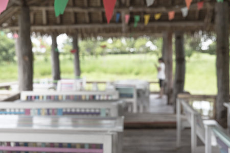 Abstract blur restaurant backgroundの写真素材