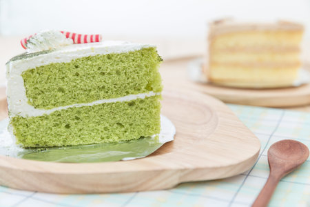 Green tea cakeの写真素材