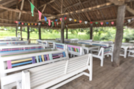 Abstract blur restaurant backgroundの写真素材