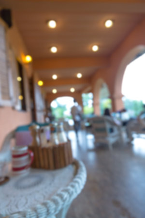 Blurred restaurant with bokeh background, Blurred restaurantの写真素材