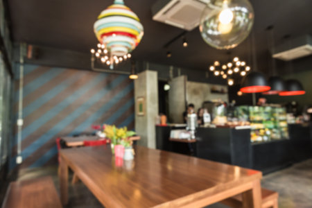 Coffee shop blur background, Blurred background made with Vintage Tones