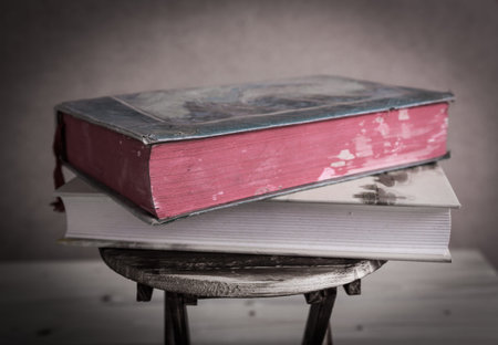 Stack of old big books, A stack of old books