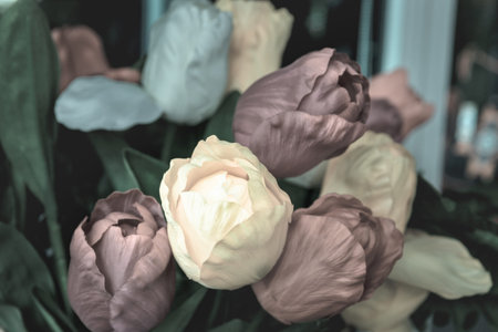 Colorful Vintage decoration artificial flowerの写真素材