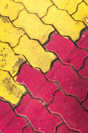 background texture of cobblestone road, brick sidewalkの写真素材