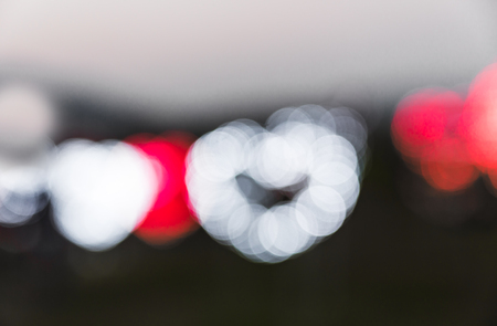 defocused blinking heart shaped lights, Valentine Hearts Abstract Background, bokeh - vintage tonedの写真素材