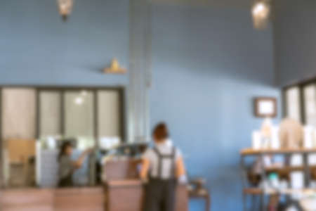 coffee shop blur background, blur coffee shop background - vintage effect style picturesの写真素材