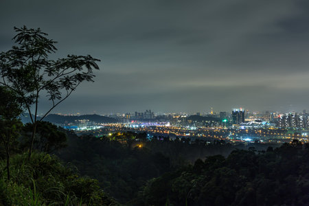 Night view of the Taipei city, Taiwan,Taiwan Downtown skylineの写真素材