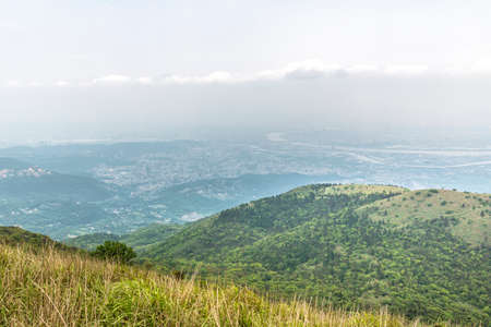 Landscape of green mountain rangeの写真素材