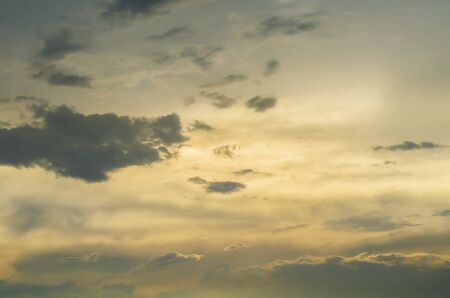 Beautiful clouds in the sky at sunset background - abstract nature backgroundの写真素材