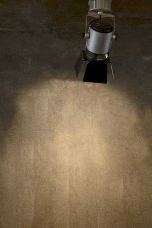 blank wall background with a spotlight shining on itの写真素材