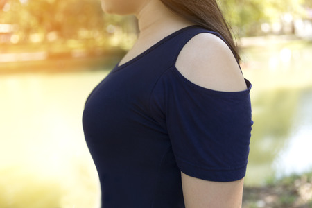Sexy asian woman show her shoulderの写真素材