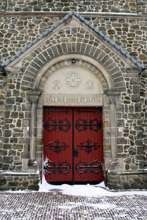 Church doors of St-Peters church in Gulpen in the Netherlandsの写真素材