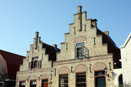 Beautiful facade of a islandhouse on Terschelling  Netherlands のeditorial素材
