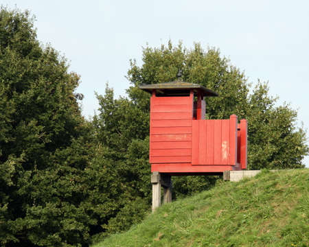 Wooden guard house in the Fortress Bourtangeの写真素材