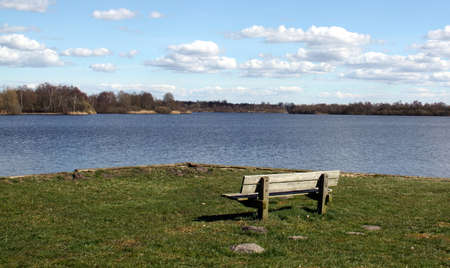 View over a lake ( Hoornsemeer) in the city of Groningen. Netherlandsの写真素材