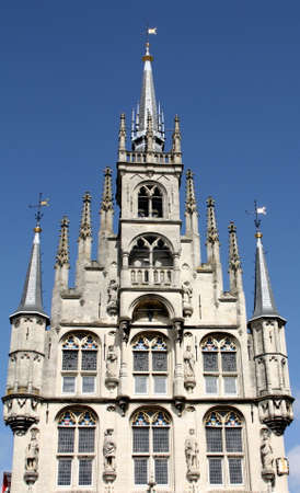 Gouda. April-20-2016. City Hall from 1450 in the city of Gouda. The Netherlandsのeditorial素材