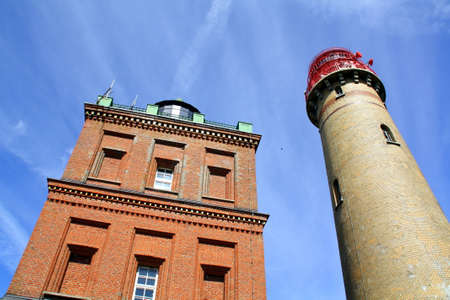Cape Arkona lighthouse towers on the island Ruegen.Germanyの写真素材