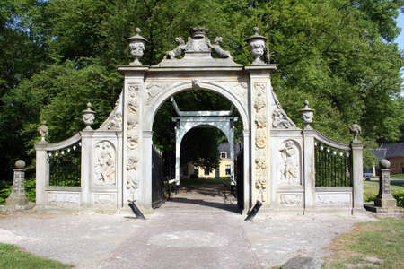 Entrance to the estate Nienoord in Leek. the Netherlandsの写真素材