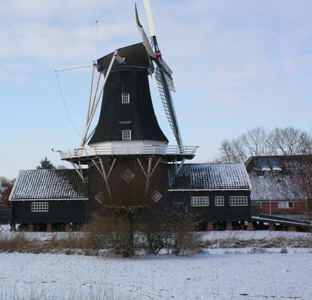 The wood and grain mill "The Fram" from 1867 in Woltersum. the Netherlandsの写真素材
