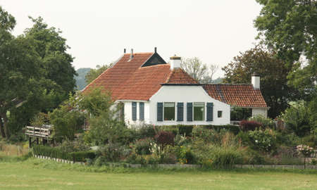 Ezinge. August-16-2020. Beautiful house in the village Ezinge. the Netherlandsのeditorial素材